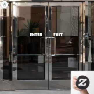 Schließen Sie das Fenster "Business Door Sign" an. Fensteraufkleber