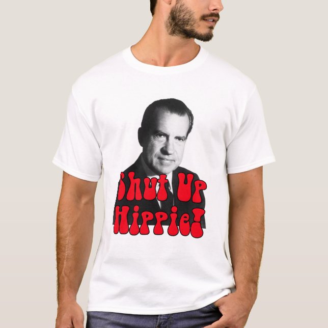 Schließen Sie Hippie -- Richard Nixon T-Shirt (Vorderseite)