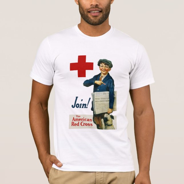 Schließen Sie sich dem amerikanischen roten Kreuz T-Shirt (Vorderseite)