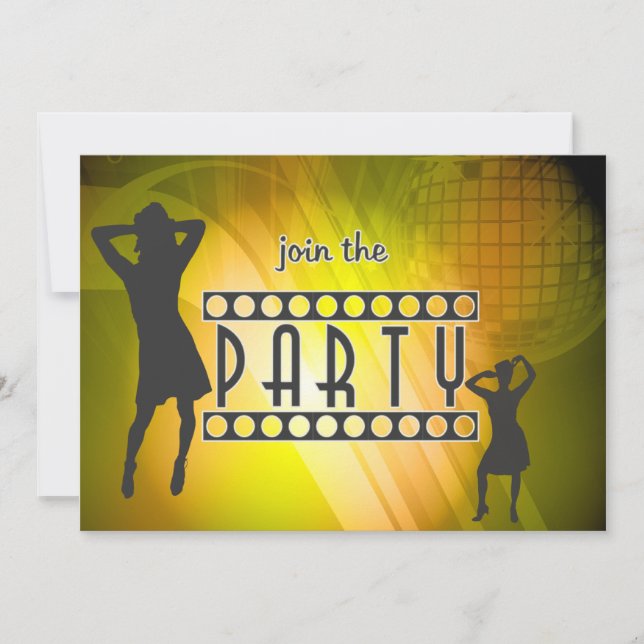 Schließen Sie sich der Party Einladung an (Vorderseite)