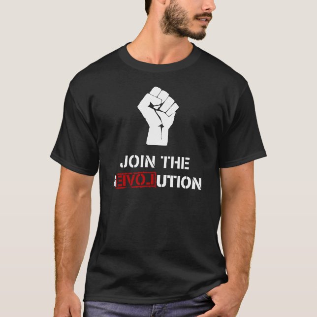 Schließen Sie sich der Revolution - schwarzen T-Shirt (Vorderseite)