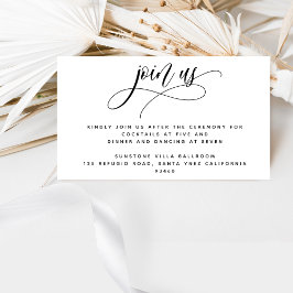 Schließen Sie sich uns an, Elegant Moderner Kallig Begleitkarte