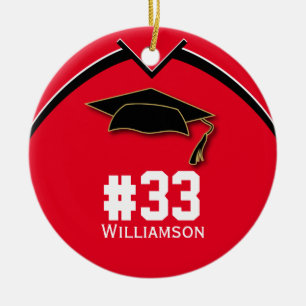 Schließend Fußballmannschaft # Red Keramik Ornament
