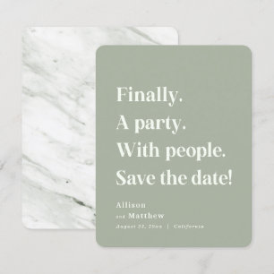 Schließlich ein Party Einfache Textdatei Grün Mini Save The Date