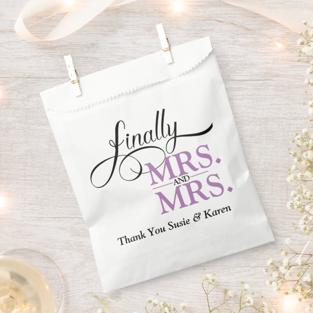 Schließlich Frau und Frau Wedding Empfang Geschenktütchen (Ausgeschnitten)