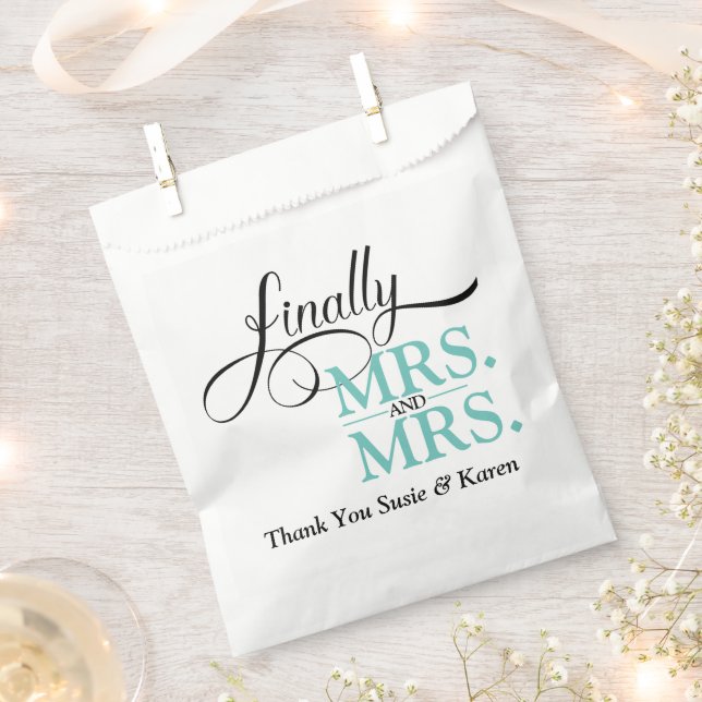 Schließlich Frau und Frau Wedding Empfang Geschenktütchen (Ausgeschnitten)