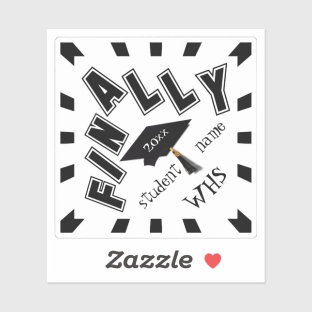 SCHLIESSLICH! Glückwunsch zum Grad! Aufkleber (Blatt)