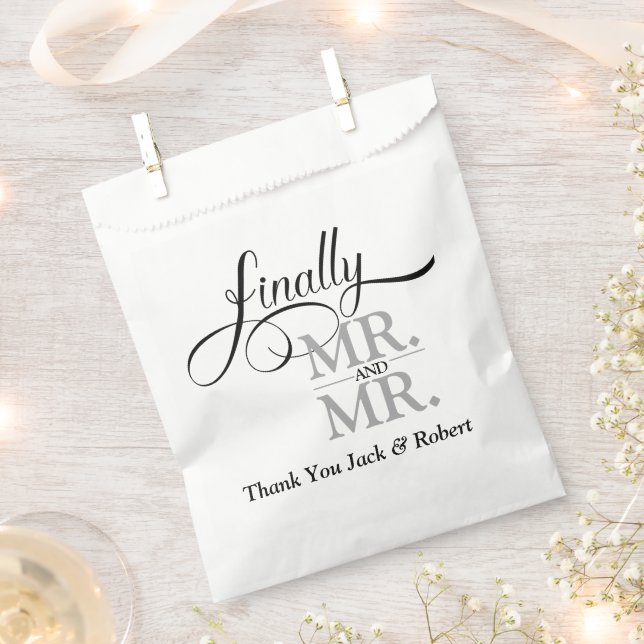Schließlich Herr und Herr Wedding Empfang Geschenktütchen (Ausgeschnitten)
