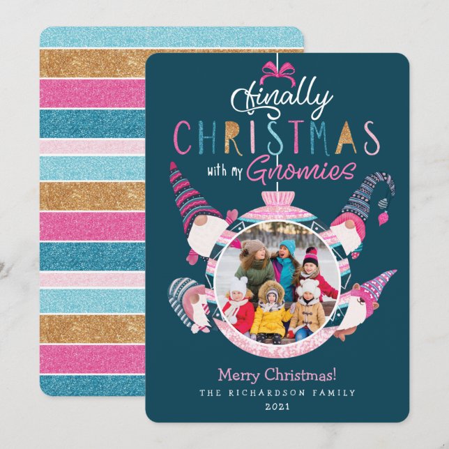 Schließlich Weihnachten mit meinen Gnomies Spaß Fa (Vorne/Hinten)