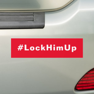 Schließt ihn an #LockHimUp-Autoaufkleber (rot) Autoaufkleber