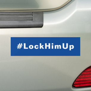 Schließt ihn an #LockHimUp Blue White Autoaufklebe Autoaufkleber