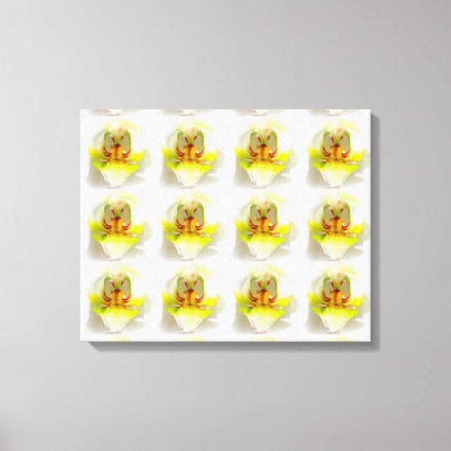 Schließung 12 gelb-weiße Orchideen Leinwanddruck (Vorderseite)