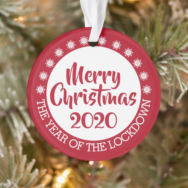 Schließung 2020 verkleidete Pandemie Weihnachtsrot Ornament (Baum)