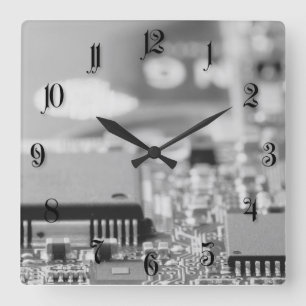 Schließung des Computers Quadratische Wanduhr