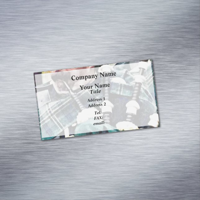 Schließung von Bagpiper Magnetische Visitenkarte (Beispiel)