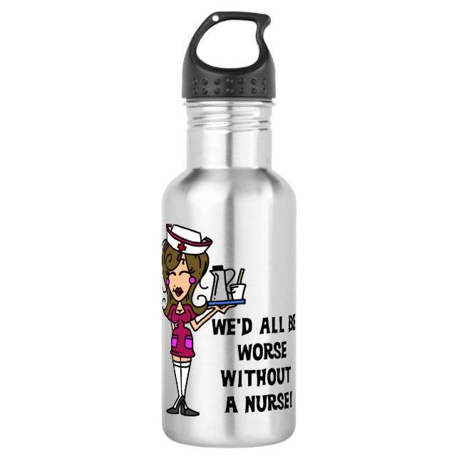 Schlimmer ohne Krankenschwester Edelstahlflasche (Vorderseite)