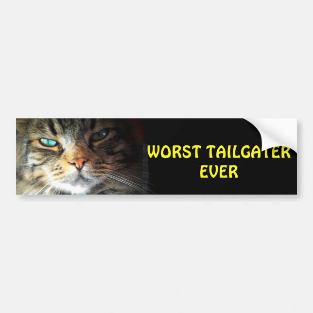 Schlimmste Tailgater je Stoßfängerkatze Autoaufkleber (Vorne)