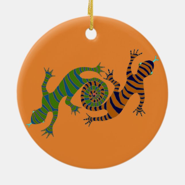 schlingeneidechsen keramik ornament (Hinten)