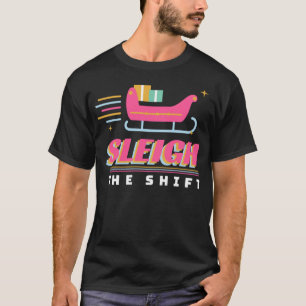 Schlitten fahren die Schicht Retro-Weihnachten Kra T-Shirt