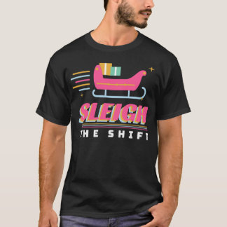 Schlitten fahren die Schicht Retro-Weihnachten Kra T-Shirt