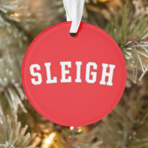 Schlitten Frohe Weihnachten Baum Lustiges Xmas Fer Ornament