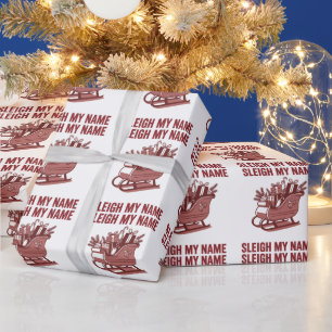 Schlitten Meinen Namen Lustige Weihnachten Urlaub  Geschenkpapier