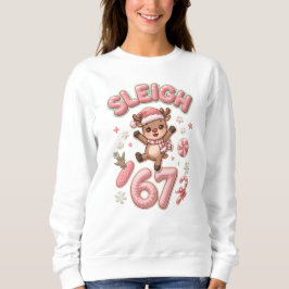 Schlitten Sechs Sieben Süßes Rentier Weihnachten M Sweatshirt