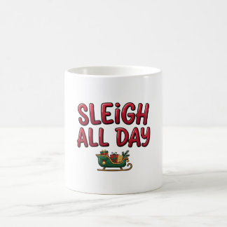 Schlittenfahren den ganzen Tag Weihnachtsdesign Kaffeetasse