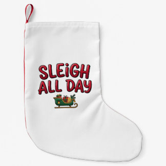 Schlittenfahren den ganzen Tag Weihnachtsdesign Kleiner Weihnachtsstrumpf