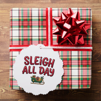 Schlittenfahren den ganzen Tag Weihnachtsdesign Ornament Karte