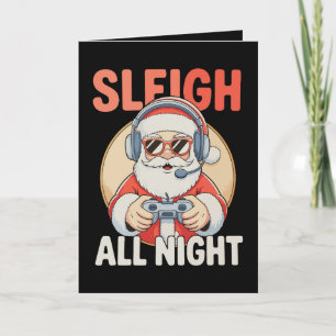 Schlittenfahren die ganze Nacht Santa Gamer Videos Karte