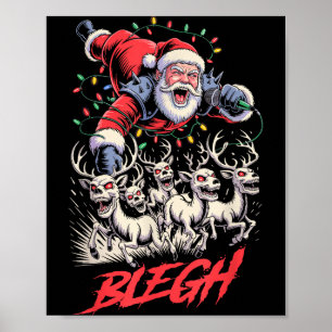 Schlittenfahren im Pit Metal Blegh Weihnachten Poster