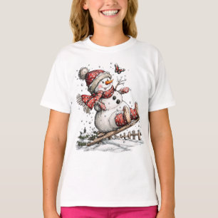 Schlittenfahren im Schnee T-Shirt