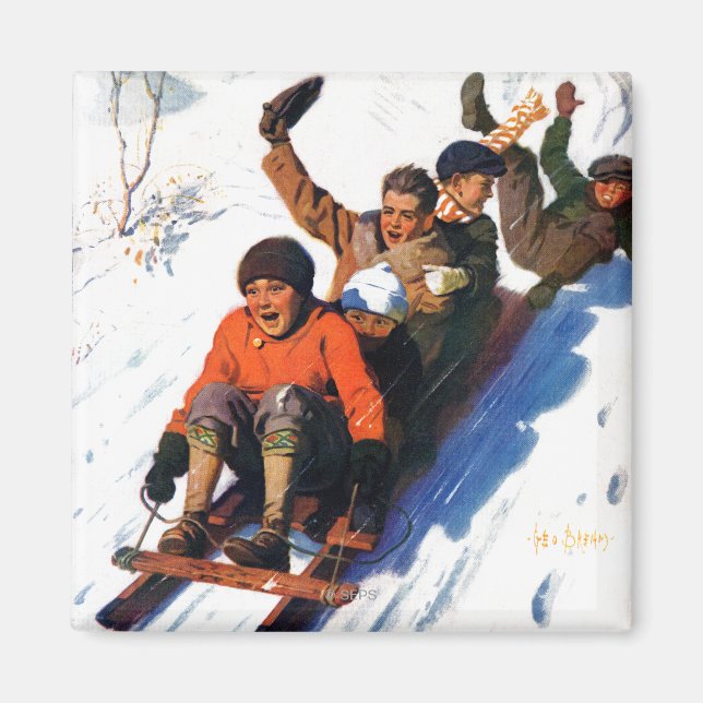 Schlittenfahren Magnet (Vorne)