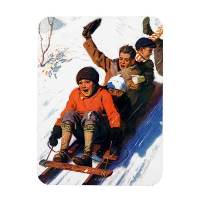 Schlittenfahren Magnet (Vertikal)