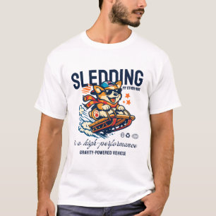 Schlittenfahren: mein anderes Auto ist ein Hochlei T-Shirt