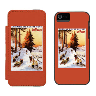 Schlittenfahren und Skifahren auf dem Vosges Poste Incipio Watson™ iPhone 5 Geldbörsen Hülle