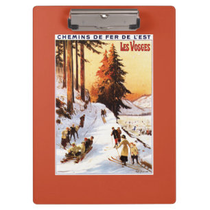 Schlittenfahren und Skifahren auf dem Vosges Poste Klemmbrett