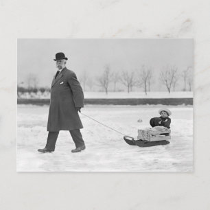 Schlittenfahrt, 1912 postkarte