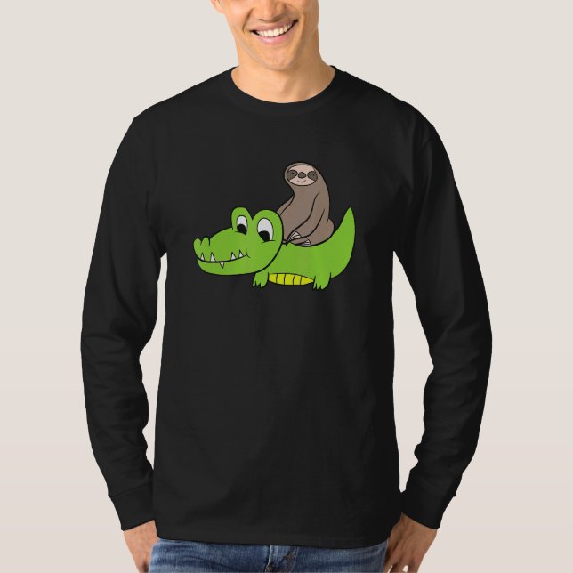 Schlittenfahrt auf dem Alligator Kinder Krokodil A T-Shirt (Vorderseite)