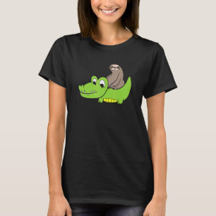 Schlittenfahrt auf dem Alligator Kinder Krokodil A T-Shirt