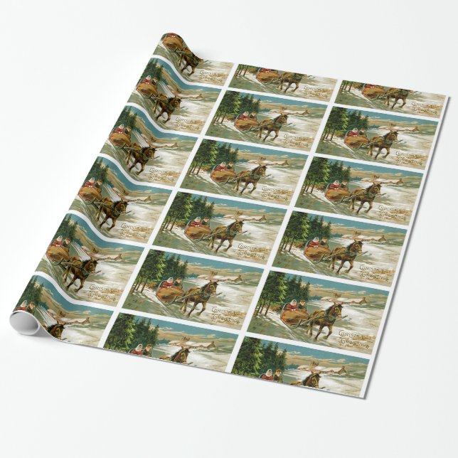 Schlittenfahrt Geschenkpapier (Ungerollt)