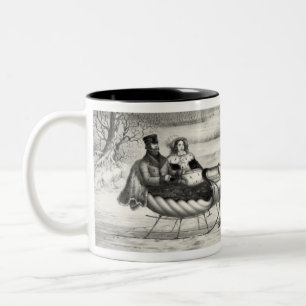 Schlittenfahrt-Tasse Zweifarbige Tasse