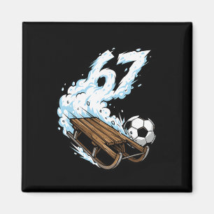 Schlittenfußball 67 Schnee Geschwindigkeit Lustige Magnet