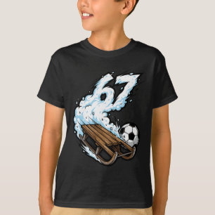 Schlittenfußball 67 Schnee Geschwindigkeit Lustige T-Shirt