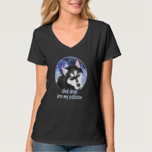 Schlittenhund Sibirischer Husky Hundeschlittenfahr T-Shirt