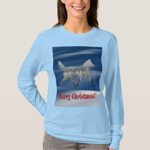 Schlittenhund Weihnachten T-Shirt