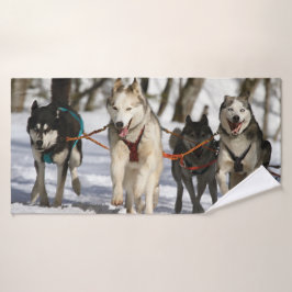 Schlittenhunde Badehandtuch