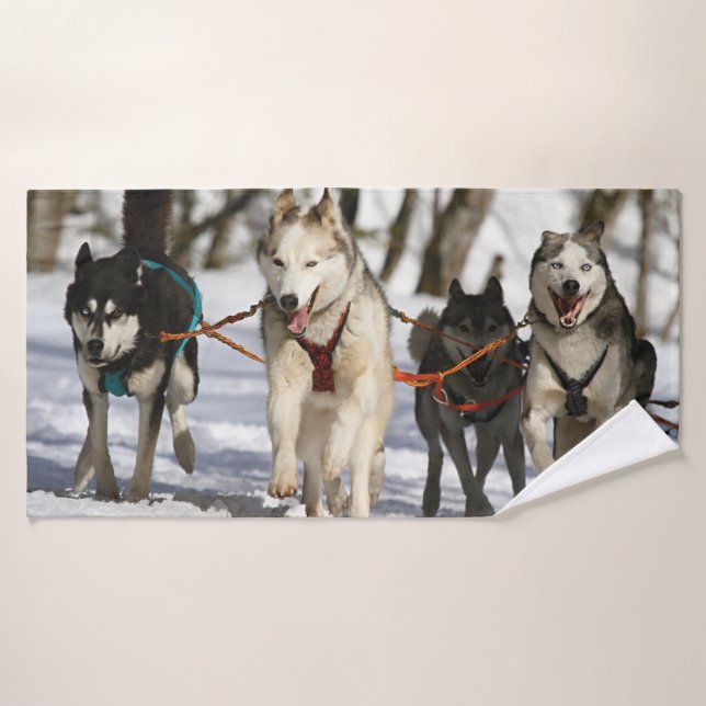 Schlittenhunde Badehandtuch (Badehandtuch)