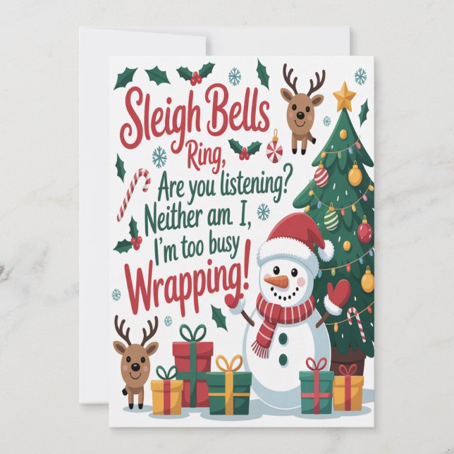 Schlittenklingeln Weihnachten Karte (Vorderseite)